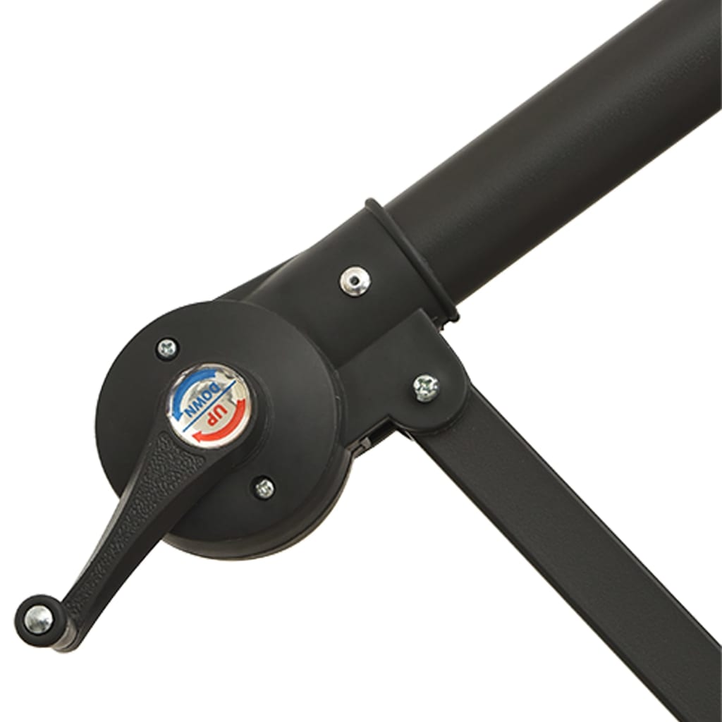 Ampelschirm mit LED-Beleuchtung und Metall-Mast 350cm Anthrazit