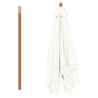 Sonnenschirm mit Holz-Mast 150x200 cm Sandweiß