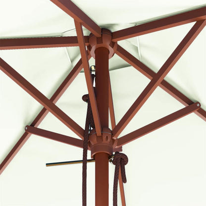 Sonnenschirm mit Holz-Mast 150x200 cm Sandweiß