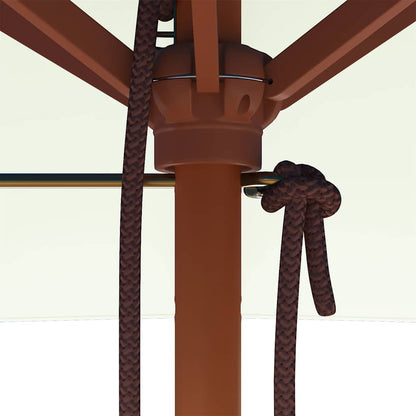 Sonnenschirm mit Holz-Mast 150x200 cm Sandweiß