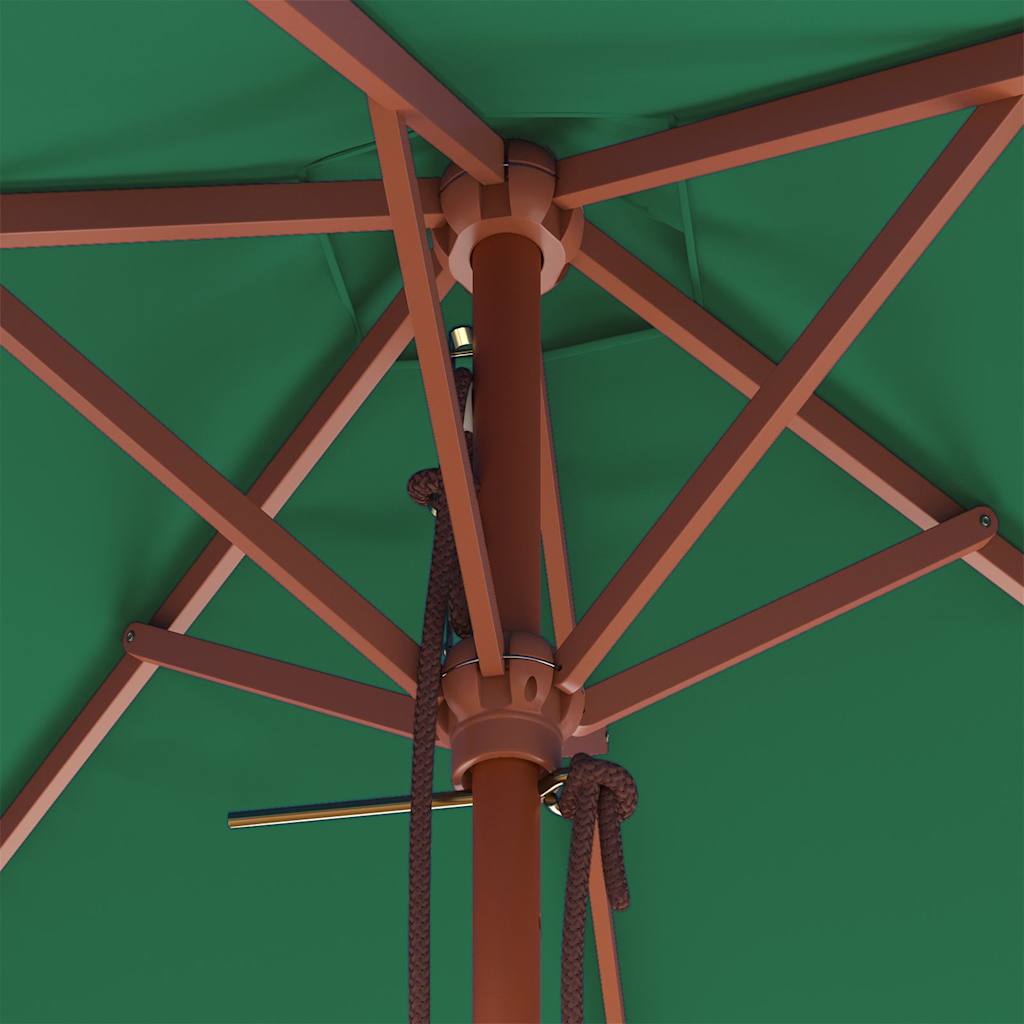 Sonnenschirm mit Holz-Mast 150x200 cm Grün