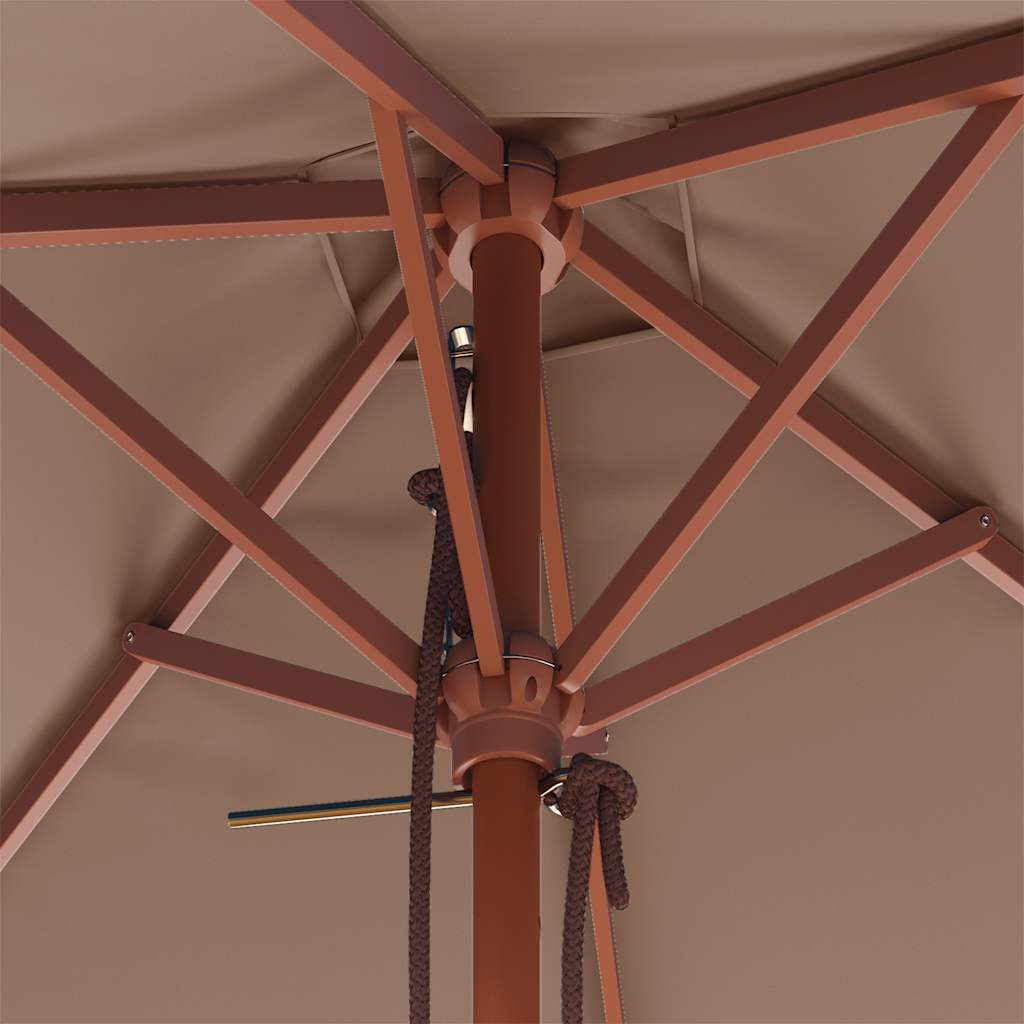 Sonnenschirm mit Holz-Mast 150x200 cm Taupe