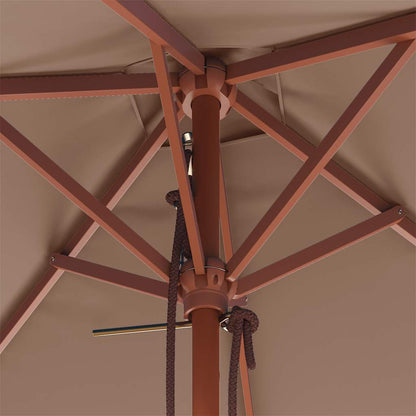 Sonnenschirm mit Holz-Mast 150x200 cm Taupe