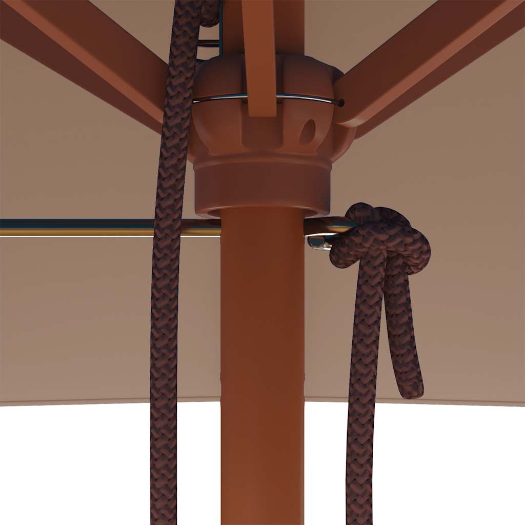 Sonnenschirm mit Holz-Mast 150x200 cm Taupe