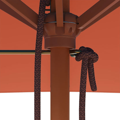 Sonnenschirm mit Holz-Mast 150x200 cm Terrakotta