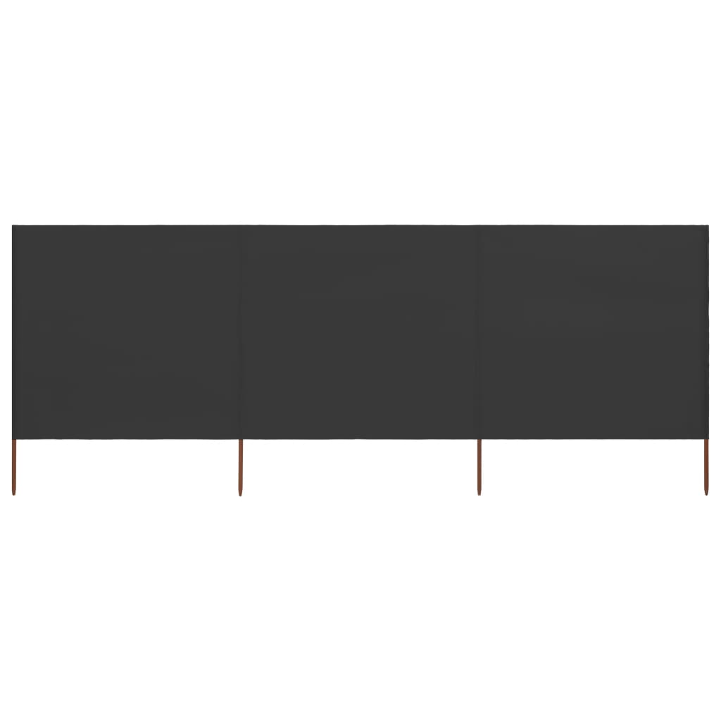 3-teiliges Windschutzgewebe 400 x 120 cm Anthrazit