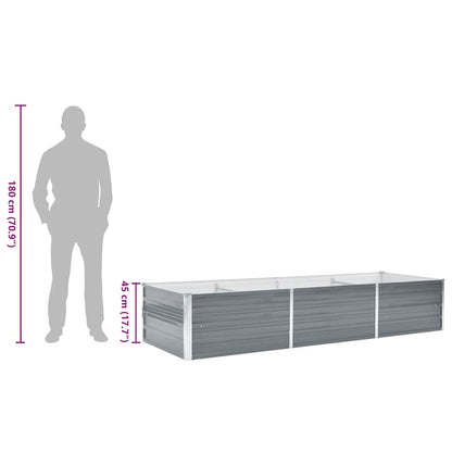 Garten-Hochbeet Verzinkter Stahl 240x80x45 cm Grau