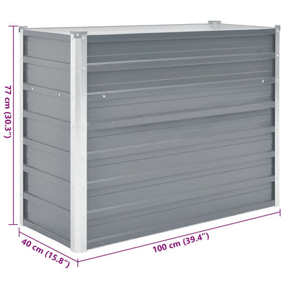 Garten-Hochbeet Verzinkter Stahl 100x40x77 cm Grau