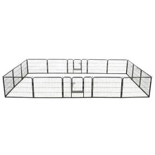Hunde-Laufstall 16 Paneele Stahl 60x80 cm Schwarz