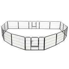 Hunde-Laufstall 16 Paneele Stahl 60x80 cm Schwarz