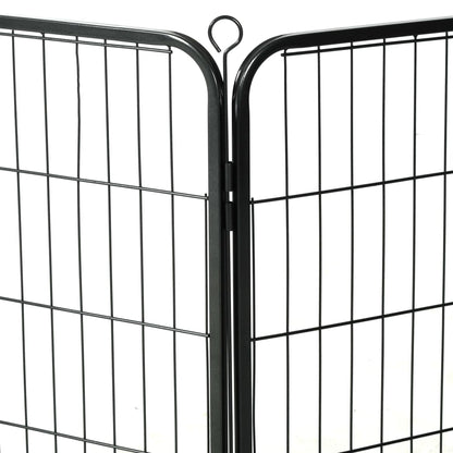 Hunde-Laufstall 16 Paneele Stahl 60x80 cm Schwarz