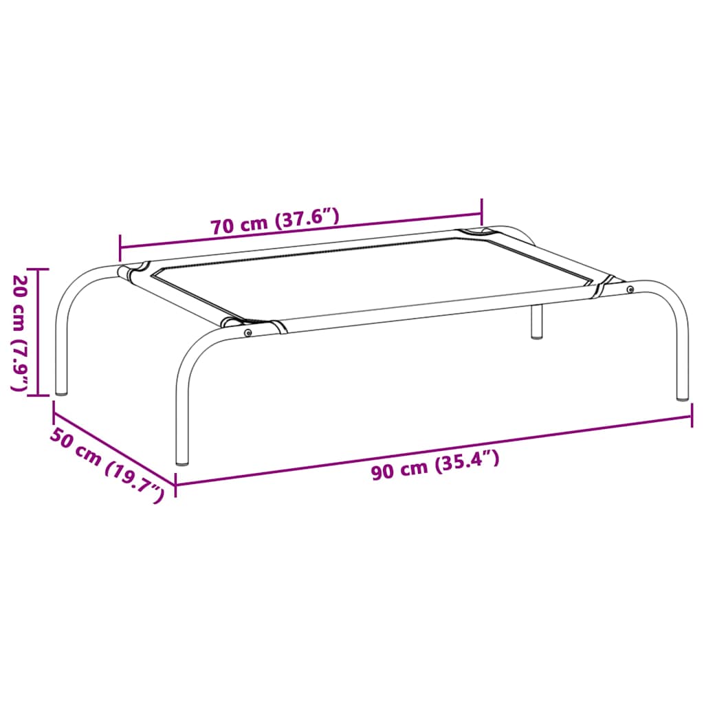 Erhöhtes Hundebett Schwarz S Textilene