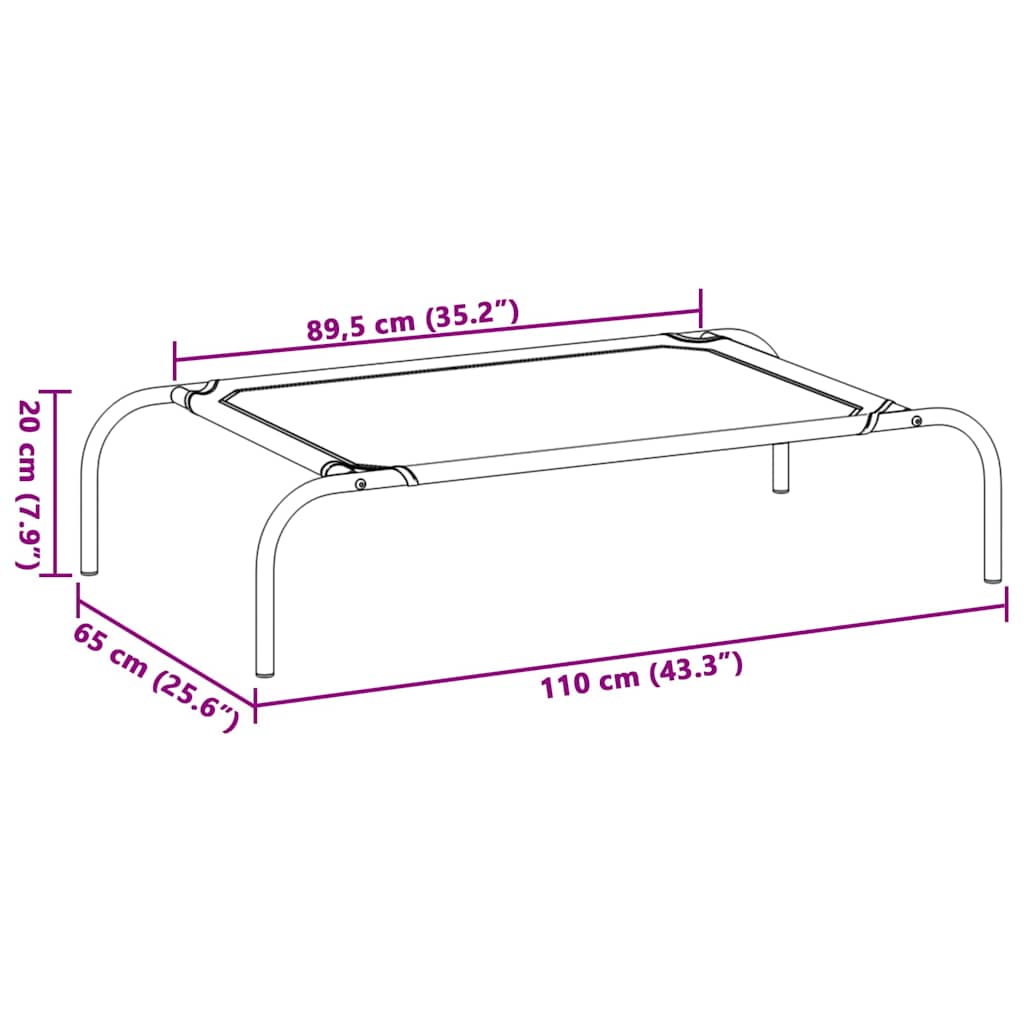 Erhöhtes Hundebett Schwarz L Textilene