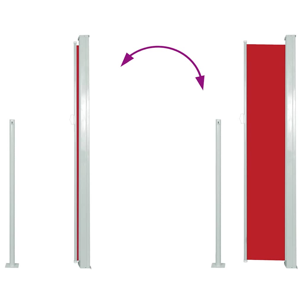 Ausziehbare Seitenmarkise 160x500 cm Rot