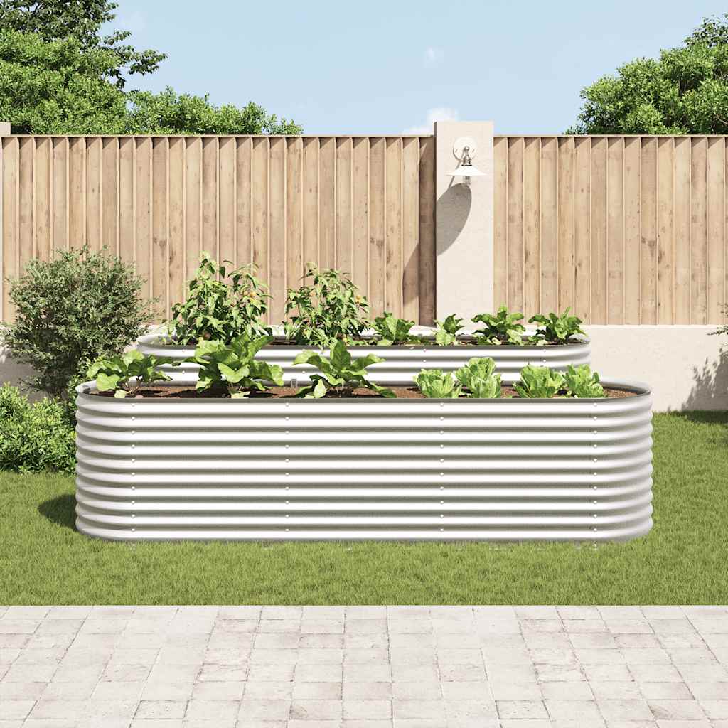 Garten-Hochbeet 320x80x81 cm Verzinkter Stahl Silbern