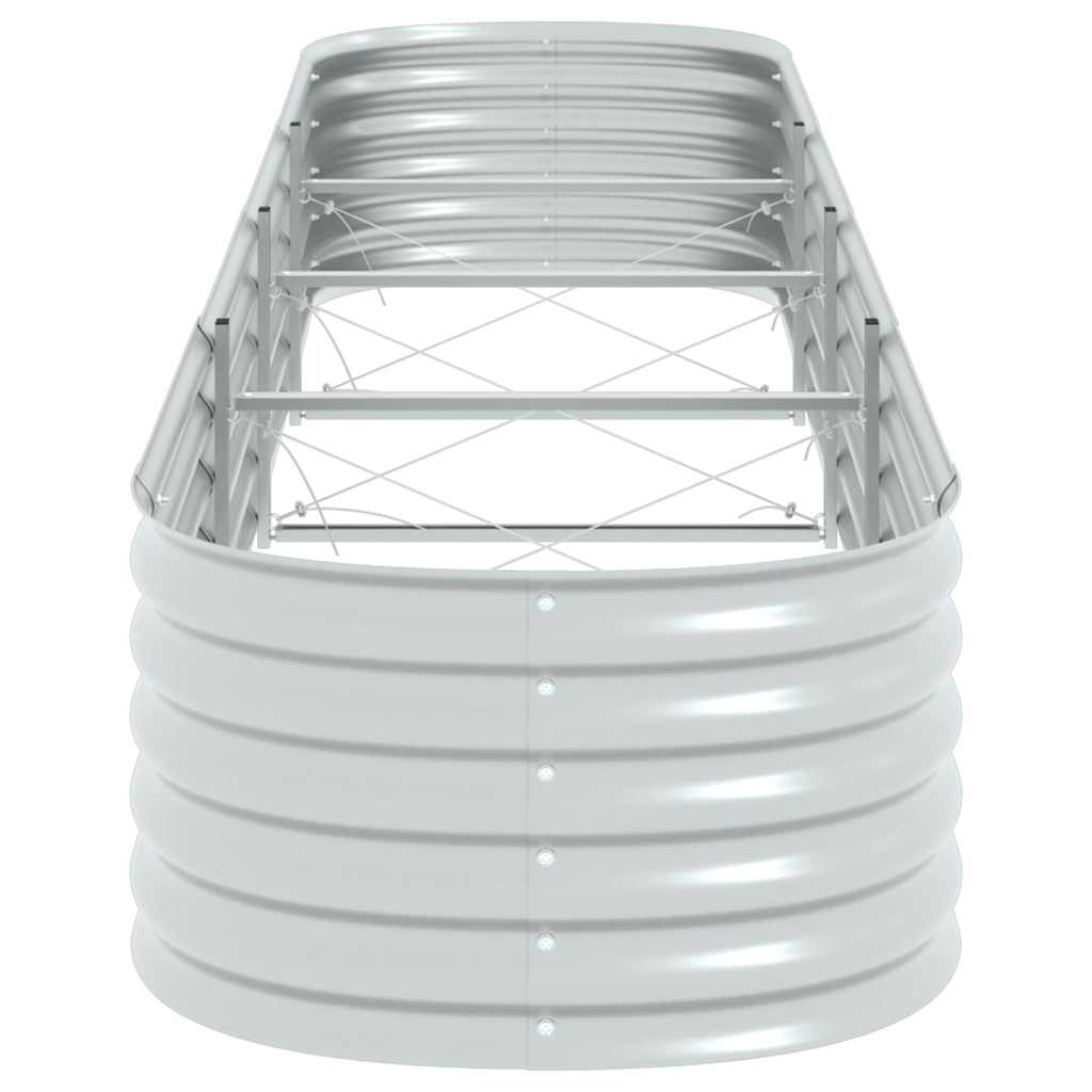 Garten-Hochbeet 400 x 80 x 44 cm Verzinkter Stahl Silbern