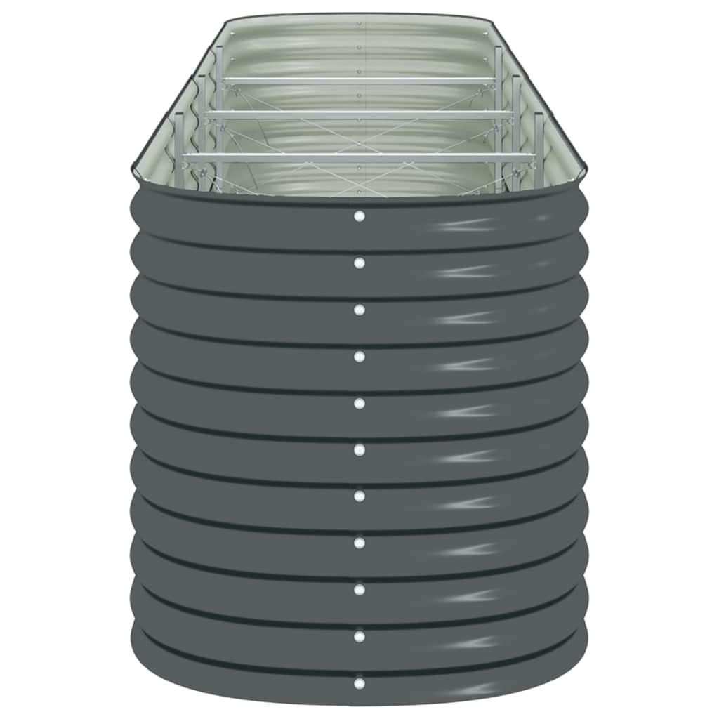 Garten-Hochbeet 400 x 80 x 81 cm Verzinkter Stahl Grau