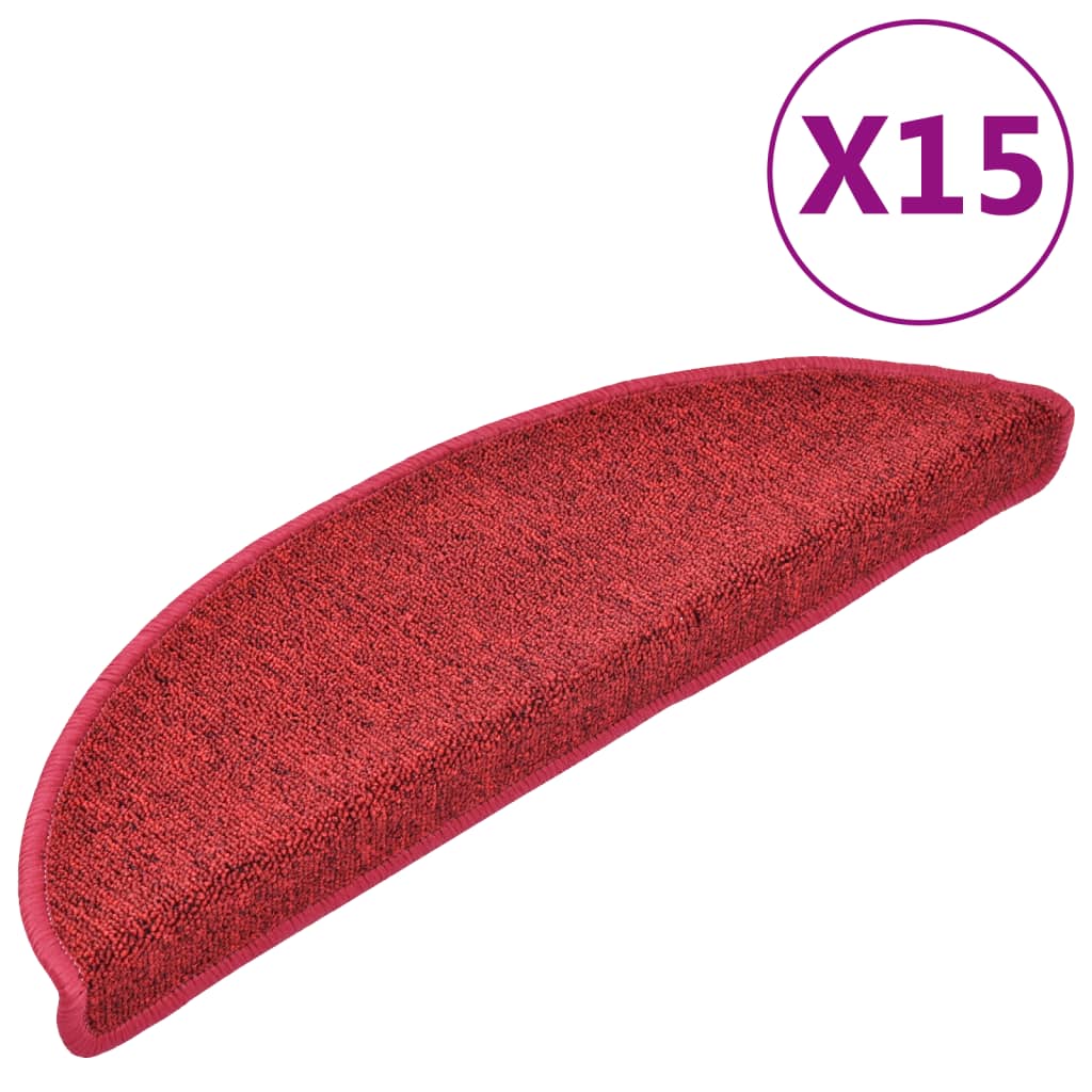 Stufenmatten 15 Stk. 56x17x3 cm Bordeaux Halbrund
