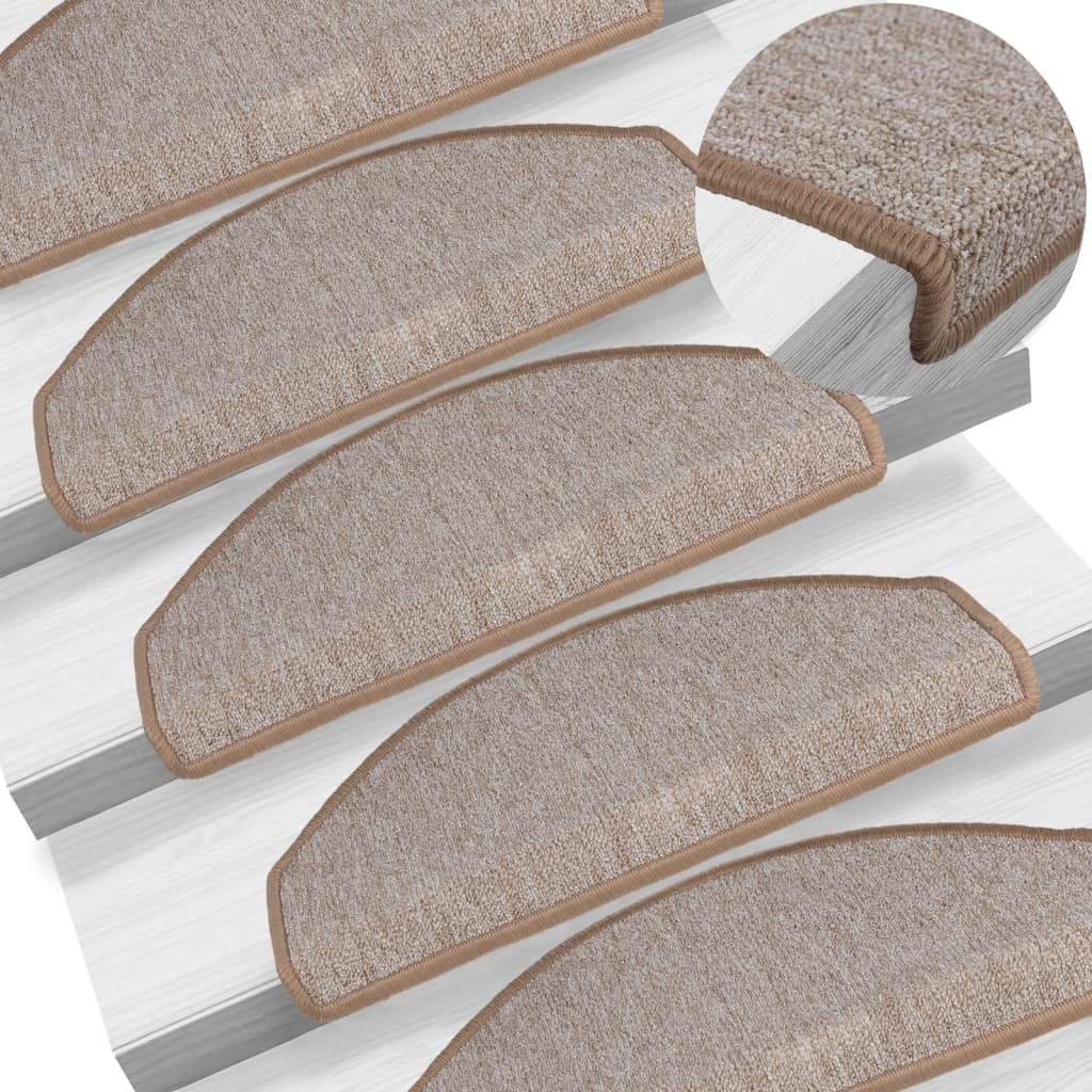 Stufenmatten 15 Stk. 65x24x4 cm Hellbraun Halbrund Groß