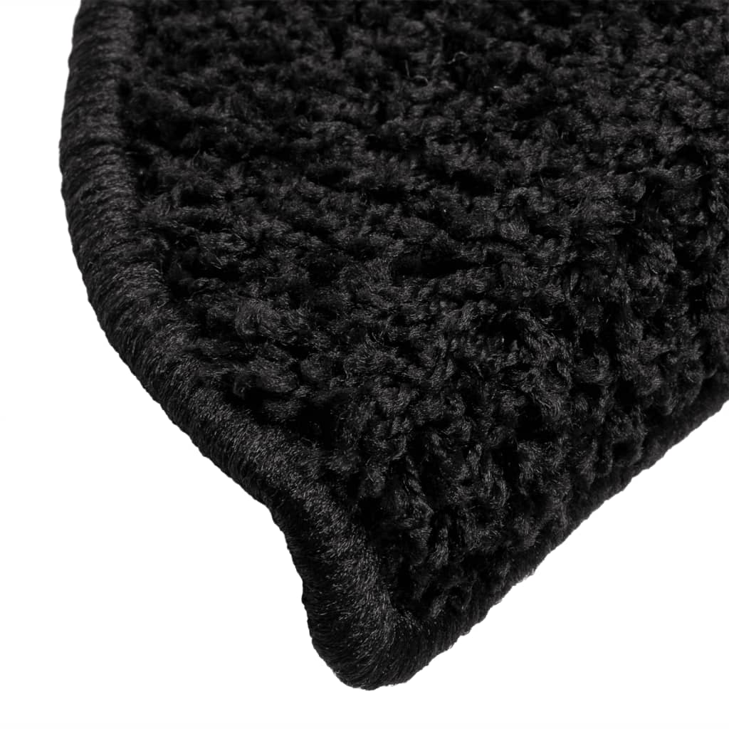 Stufenmatten 15 Stk. 56x17x3 cm Schwarz Halbrund