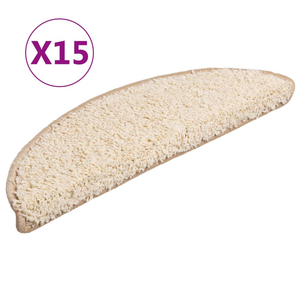 Stufenmatten 15 Stk. 56x17x3 cm Creme Halbrund