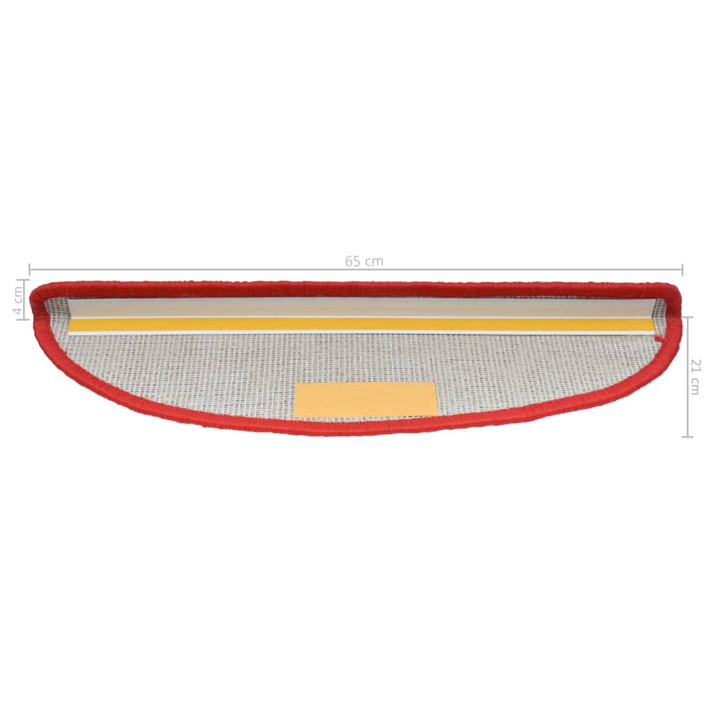 Stufenmatten 15 Stk. 65x21x4 cm Rot Halbrund Groß