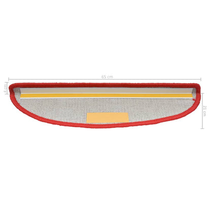 Stufenmatten 15 Stk. 65x21x4 cm Rot Halbrund Groß