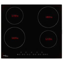 Glaskeramik-Kochfeld mit 4 Platten Touch Control 6000 W