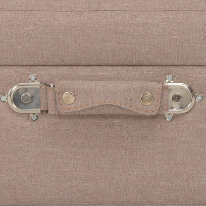 Hocker mit Stauraum 40 cm Braun Stoff