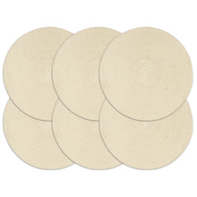 Tischsets 6 Stk. Natur 38 cm Rund Baumwolle