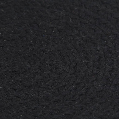 Tischsets 4 Stk. Schwarz 38 cm Rund Baumwolle