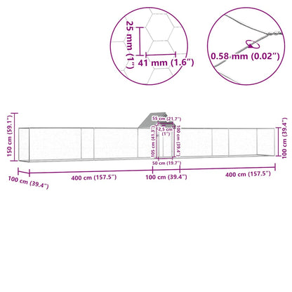 Hühnerstall 9x1x1,5 m Verzinkter Stahl
