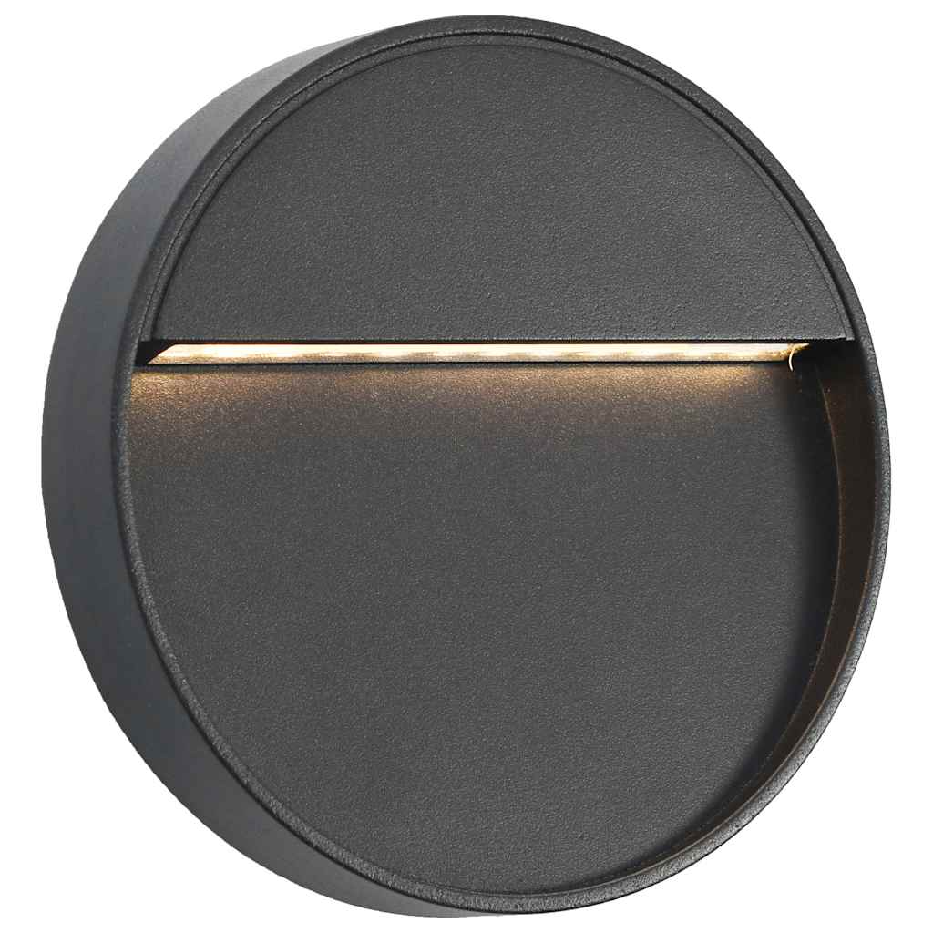 Außenwandleuchten 2 Stk. LED 3W Schwarz Rund