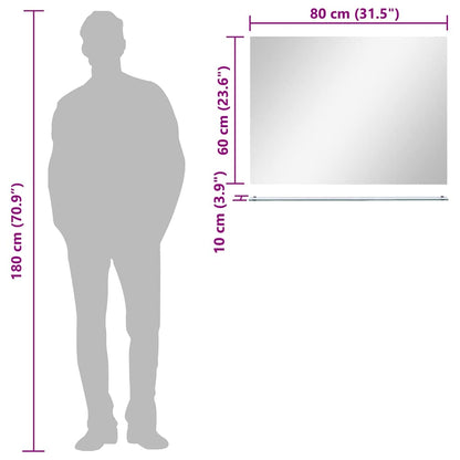 Wandspiegel mit Regal 80×60 cm Hartglas