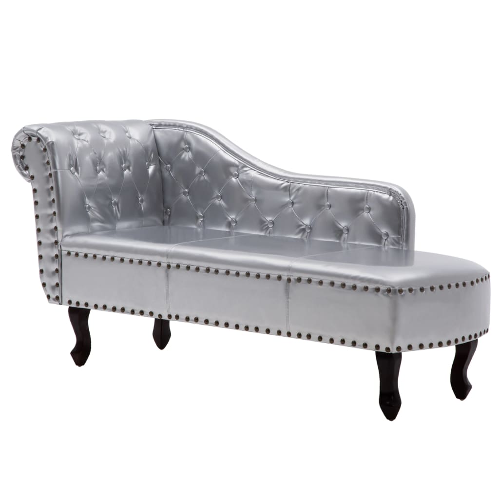 Chaiselongue Silbern Kunstleder