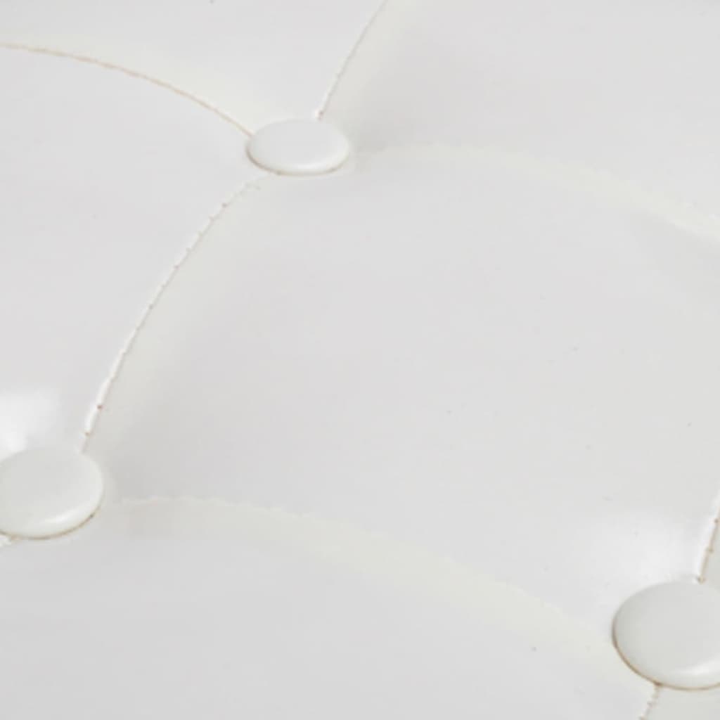 Clubsessel mit Fußhocker Weiß Kunstleder