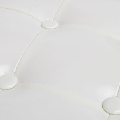 Clubsessel mit Fußhocker Weiß Kunstleder