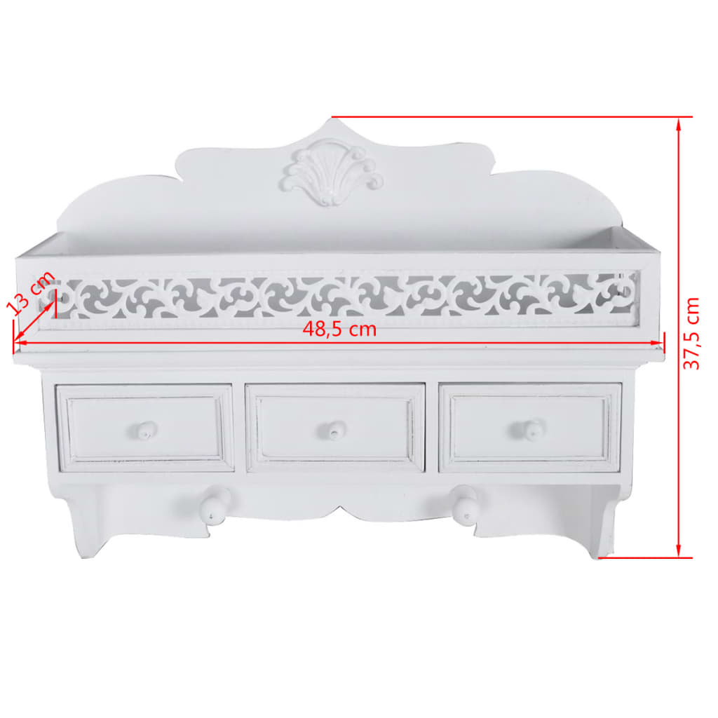 Wandgarderobe mit 3 Schubladen 2 Kleiderhaken