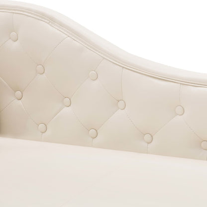 Chaiselongue Creme Kunstleder Weiß