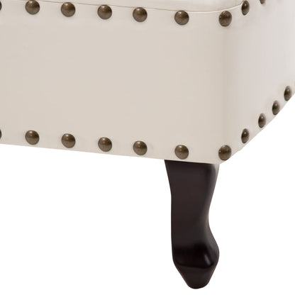 Chaiselongue Creme Kunstleder Weiß