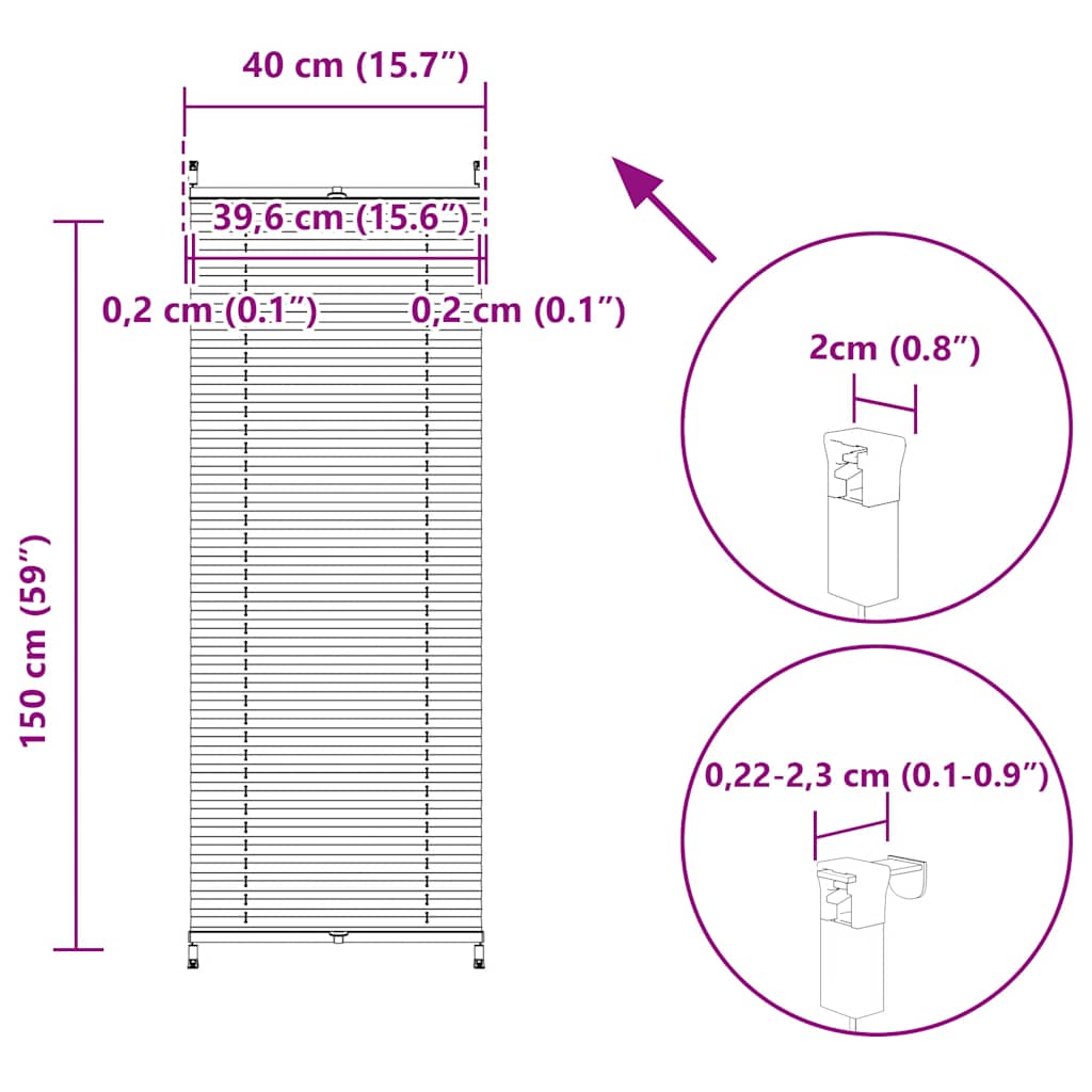 Plissee Faltrollo Rollo Plisseerollo 40x150cm Weiß