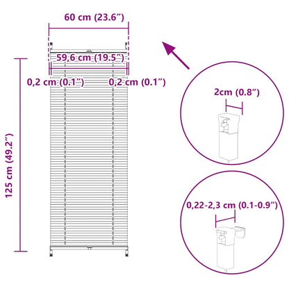Verdunklungsplissee 60×125 cm Weiß