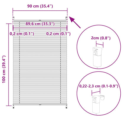 Verdunklungsplissee 90×100 cm Weiß