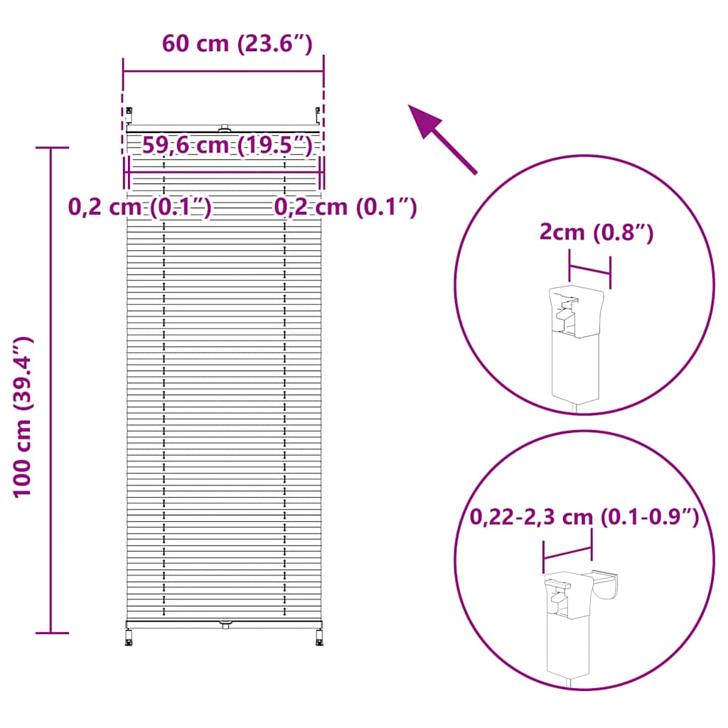 Plissee Faltrollo Rollo Plisseerollo 60x100cm Creme