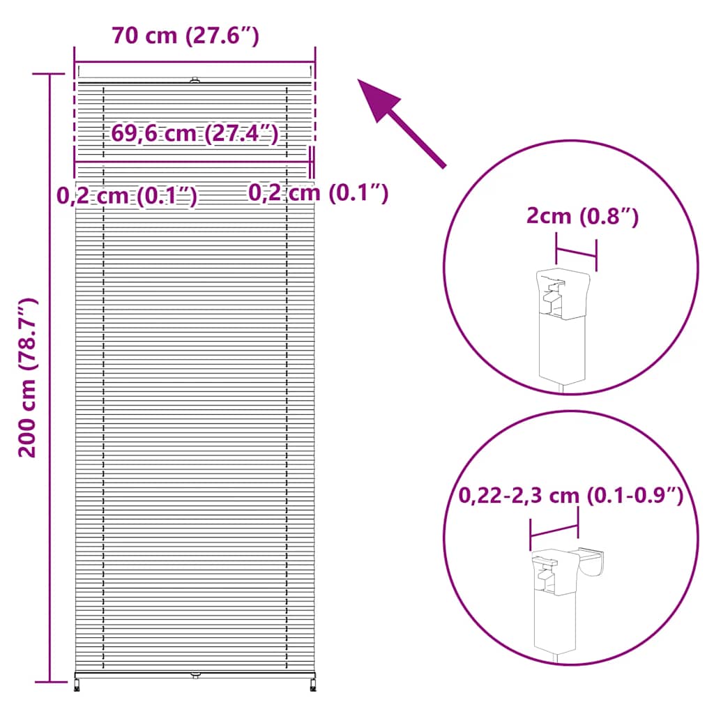 Plissee Faltrollo Rollo Plisseerollo 70x200cm Creme