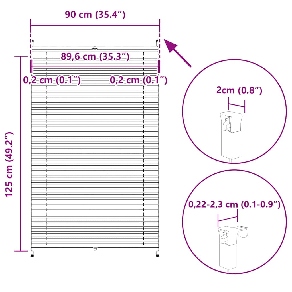 Plissee Faltrollo Rollo Jalousie klemmen 90x125cm Creme