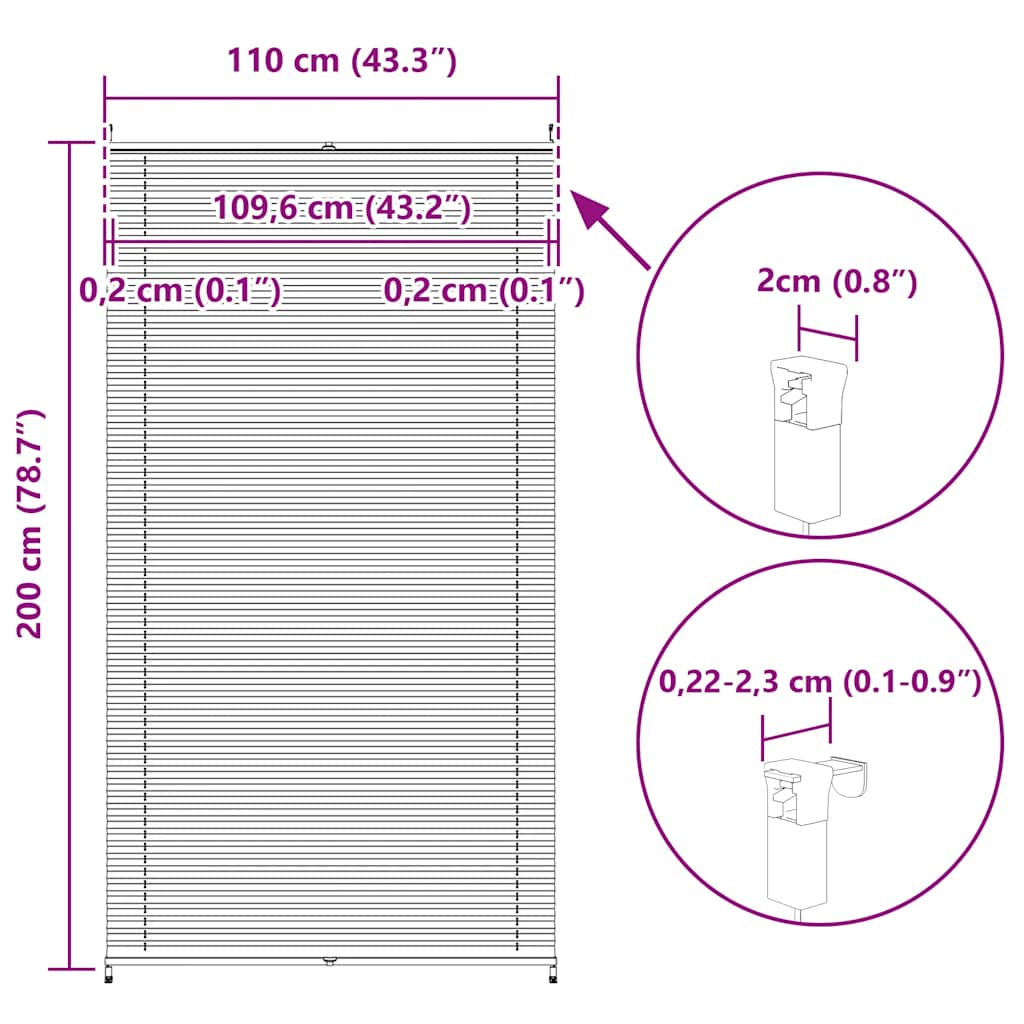 Plissee Faltrollo Rollo Plisseerollo  110x200cm Weiß