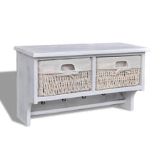 Wandregal Weiß 60x23,5x33 cm Paulownia Holz