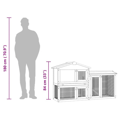 Kaninchenstall Groß Holz Braun und Grün