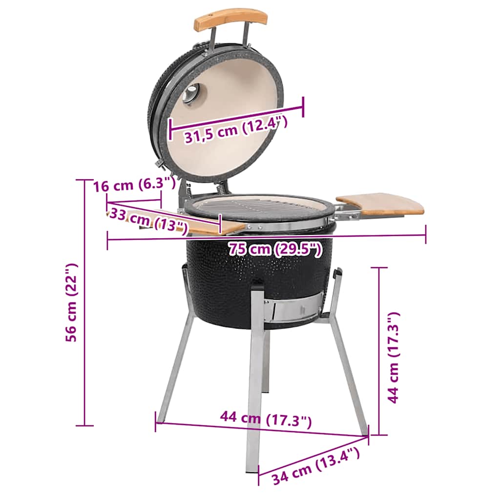 Kamado Barbecue Grill Räucherofen Keramik 76 cm